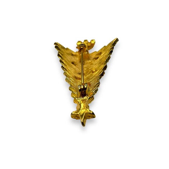 Mode Art Arthur Pepper Christmas Tree Brooch Pin Gold Tone Rhinestone Accents - Picture 9 of 11